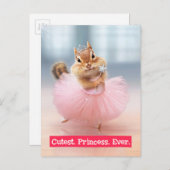 Niedlicher Chipmunk Ballerina in Tutu im Dance Stu Postkarte (Vorne/Hinten)