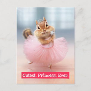 Niedlicher Chipmunk Ballerina in Tutu im Dance Stu Postkarte