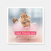 Niedlicher Chipmunk Ballerina in Tutu im Dance Stu Serviette (Vorderseite)