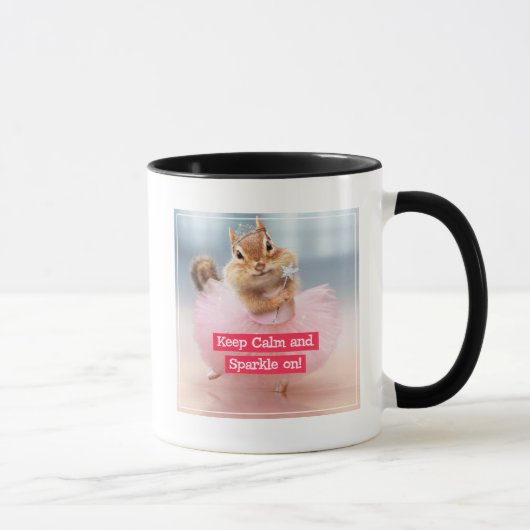 Niedlicher Chipmunk Ballerina in Tutu im Dance Stu Tasse (Rechts)