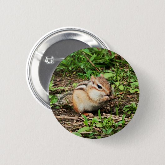 Niedlicher Chipmunk Button (Vorne & Hinten)