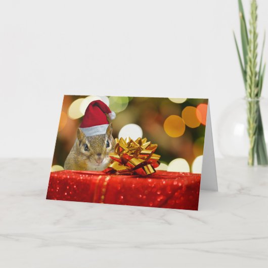 Niedlicher Chipmunk Frohe Weihnachten (Matte) (Vorderseite)