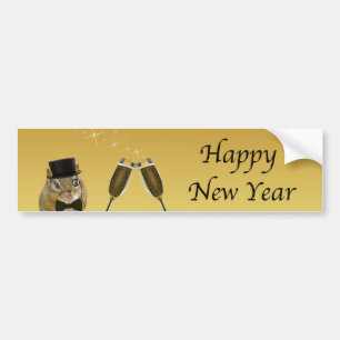 Niedlicher Chipmunk - Happy New Year Autoaufkleber