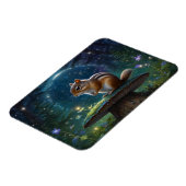 Niedlicher Chipmunk im Mushroom im Magischen Garte Magnet (Linke Seite)