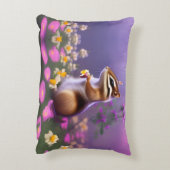 Niedlicher Chipmunk in Blume Dekokissen (Rückseite(Vertikal))