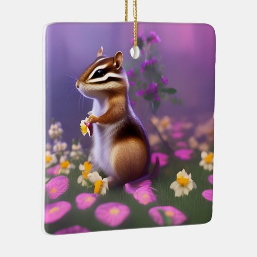 Niedlicher Chipmunk in Blume Keramikornament (Rechts)