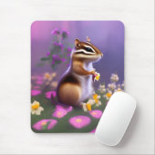 Niedlicher Chipmunk in Blume Mousepad (Mit Mouse)