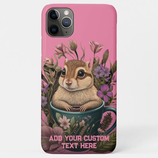 Niedlicher Chipmunk in der Cup-Wildblume Cotatteco Case-Mate iPhone Hülle (Rückseite)
