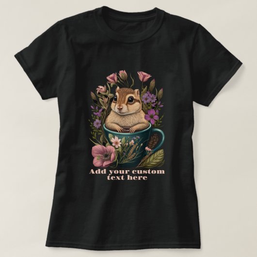 Niedlicher Chipmunk in einer Cup-Wildblume, Chipmu T-Shirt (Design vorne)