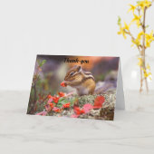 Niedlicher Chipmunk mit Berries Dankeskarte Karte (Gelbe Blume)