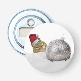 Niedlicher Chipmunk Silver und Schnee Weihnachtsfe Flaschenöffner