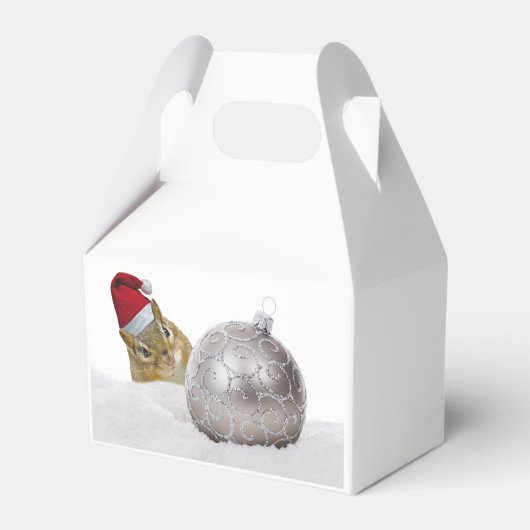 Niedlicher Chipmunk Silver und Schnee Weihnachtsfe Geschenkschachtel (Rückseite)