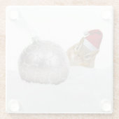 Niedlicher Chipmunk Silver und Schnee Weihnachtsfe Glasuntersetzer (Rückseite)