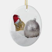Niedlicher Chipmunk Silver und Schnee Weihnachtsfe Keramik Ornament (Rechts)