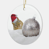 Niedlicher Chipmunk Silver und Schnee Weihnachtsfe Keramik Ornament (Links)