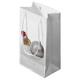 Niedlicher Chipmunk Silver und Schnee Weihnachtsfe Kleine Geschenktüte