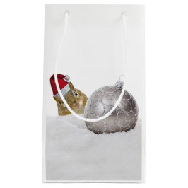 Niedlicher Chipmunk Silver und Schnee Weihnachtsfe Kleine Geschenktüte