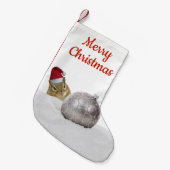 Niedlicher Chipmunk Silver und Schnee Weihnachtsfe Kleiner Weihnachtsstrumpf (Vorderansicht (hängend))