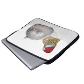 Niedlicher Chipmunk Silver und Schnee Weihnachtsfe Laptopschutzhülle (Vorne Knopf)