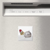 Niedlicher Chipmunk Silver und Schnee Weihnachtsfe Magnet (In Situ (Geschirrspüler))