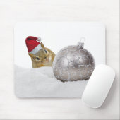 Niedlicher Chipmunk Silver und Schnee Weihnachtsfe Mousepad (Mit Mouse)