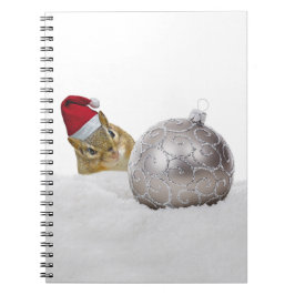 Niedlicher Chipmunk Silver und Schnee Weihnachtsfe Notizblock
