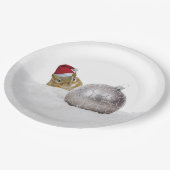 Niedlicher Chipmunk Silver und Schnee Weihnachtsfe Pappteller (Schrägansicht)
