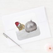 Niedlicher Chipmunk Silver und Schnee Weihnachtsfe Quadratischer Aufkleber (Umschlag)