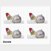 Niedlicher Chipmunk Silver und Schnee Weihnachtsfe Rechteckiger Aufkleber (Blatt)
