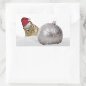 Niedlicher Chipmunk Silver und Schnee Weihnachtsfe Rechteckiger Aufkleber (Tasche)