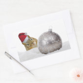 Niedlicher Chipmunk Silver und Schnee Weihnachtsfe Rechteckiger Aufkleber (Umschlag)