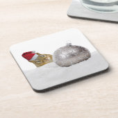 Niedlicher Chipmunk Silver und Schnee Weihnachtsfe Untersetzer (Linke Seite)