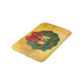 Niedlicher Chipmunk Weihnachtskranz Badematte (Schrägansicht)