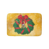 Niedlicher Chipmunk Weihnachtskranz Badematte (Vorderseite)