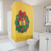 Niedlicher Chipmunk Weihnachtskranz Duschvorhang (Beispiel)