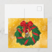 Niedlicher Chipmunk Weihnachtskranz Feiertagspostkarte (Vorne/Hinten)