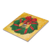 Niedlicher Chipmunk Weihnachtskranz Fliese (Seite)