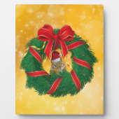 Niedlicher Chipmunk Weihnachtskranz Fotoplatte (Vorderseite)