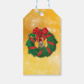 Niedlicher Chipmunk Weihnachtskranz Geschenkanhänger (Rückseite)