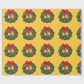 Niedlicher Chipmunk Weihnachtskranz Geschenkpapier (Flach)