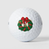 Niedlicher Chipmunk Weihnachtskranz Golfball (Vorderseite)