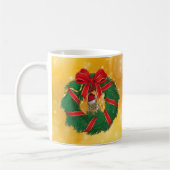 Niedlicher Chipmunk Weihnachtskranz Kaffeetasse (Links)