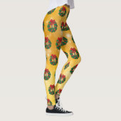 Niedlicher Chipmunk Weihnachtskranz Leggings (Rechts)