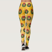 Niedlicher Chipmunk Weihnachtskranz Leggings (Rückseite)