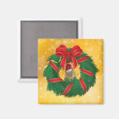 Niedlicher Chipmunk Weihnachtskranz Magnet (Vorderseite/Rückseite)