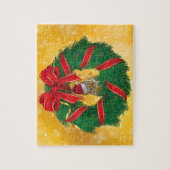 Niedlicher Chipmunk Weihnachtskranz Puzzle (Vertikal)