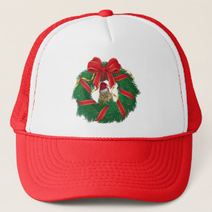 Niedlicher Chipmunk Weihnachtskranz Truckerkappe