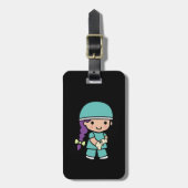 Niedlicher Chirurg in Scrubs Gepäckanhänger (Vorderseite vertikal)