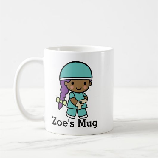 Niedlicher Chirurg in Scrubs Kaffeetasse (Links)