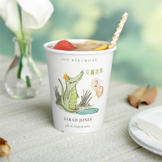 Niedlicher Chomp-Alligator im Sumpf jedes Lebensal Pappbecher (In Situ)